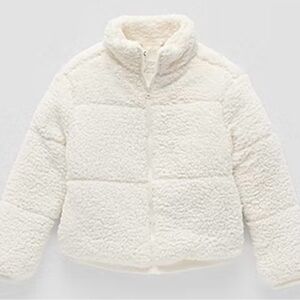 Girls Cozy Cream White Puffer Jacket